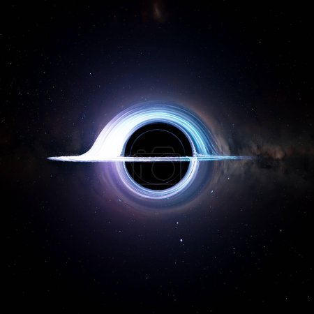 A stunning 3D rendering of a black hole, featuring a swirling vortex of darkness and light. Perfect for use in science or astronomy-related projects. Science