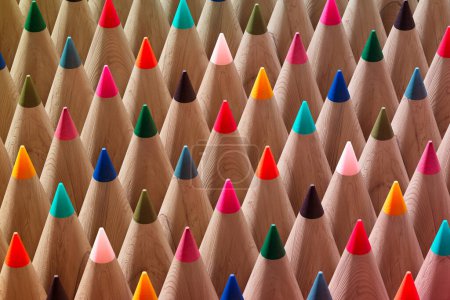 Foto de Enorme colección de lápices de colores. El sinfín de lápices en diferentes colores. Crayones multicolores con fines artísticos. Listo para dibujar. Regreso a la escuela - Imagen libre de derechos