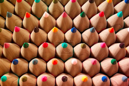 Photo for Huge set of coloured pencils collection. The endless number of pencils in different colours. Multicolour crayons for artistic purposes. Ready to draw. Back to school - Royalty Free Image