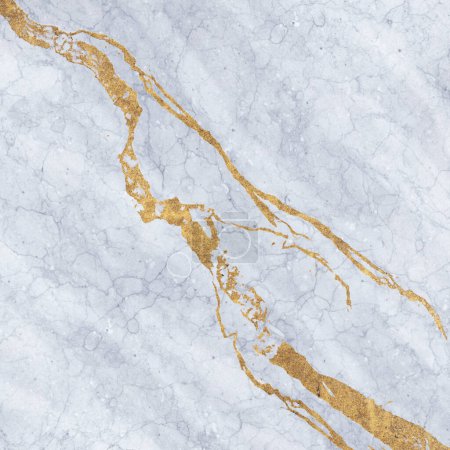 Photo for A shiny gold vein on grey marble. A gold mine. Expensive noble metal. Golden ore. Symbol of wealth. Precious treasure. Concept of investing capital, finance, banking purpose. Gold deposit. Render CGI - Royalty Free Image