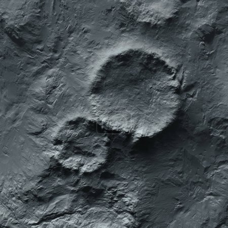 Foto de Esta imagen de primer plano muestra la superficie de la luna con exquisito detalle, destacando las variadas texturas y contornos de sus cráteres y terrenos rocosos. - Imagen libre de derechos