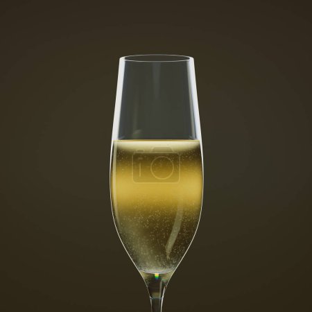 Téléchargez les photos : Élégance capturée dans une seule flûte à champagne, rayonnante de bulles montantes sur fond profond symbolisant la célébration et le goût raffiné. Idéal pour les restaurants sophistiqués - en image libre de droit