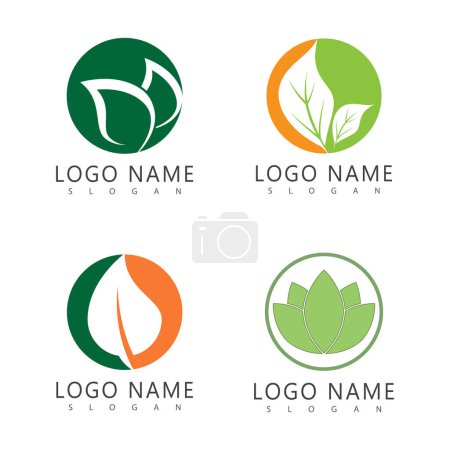 Illustration for Green leaf logo ecology nature element vector icon - Royalty Free Image