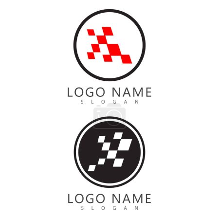 Illustration for Race flag icon, simple design illustration vector - Royalty Free Image