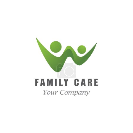 Illustration for Adoption and community care Logo template vector icon - Royalty Free Image