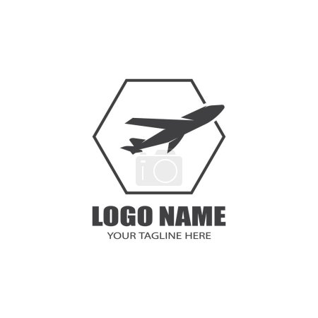 Ilustración de Icono de avión vector ilustración diseño Logo Plantilla - Imagen libre de derechos