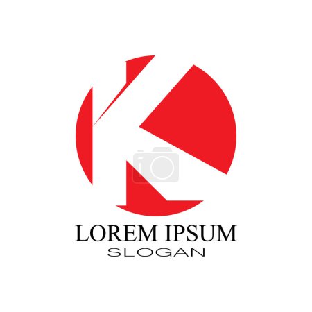 Illustration for K Letter Logo Template vector icon illustration design - Royalty Free Image