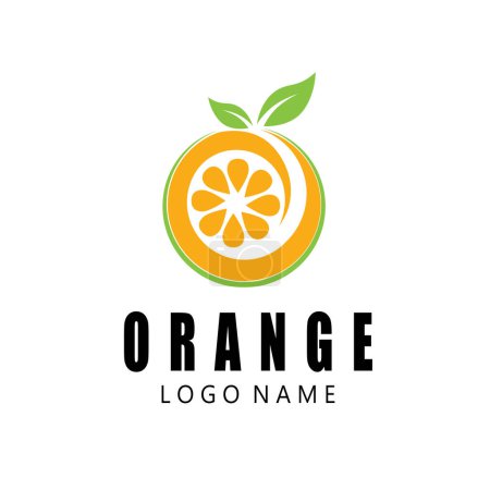 Ilustración de Fruta Naranja Fresca, Rebanada de Limón Cítricos de Pomelo con Letra Giratoria Inicial O logo design inspiration - Imagen libre de derechos