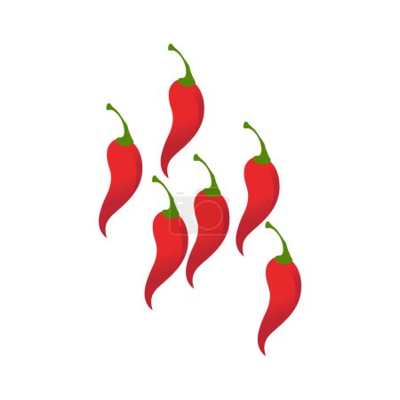 Ilustración de Rojo picante icono de chile natural Plantilla vector Ilustración - Imagen libre de derechos
