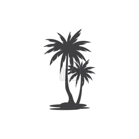 Photo for Palm Tree Beach Silhouette for Hotel Restaurant Vacation Holiday Travel logo design - Royalty Free Image