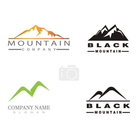 Photo for Simple Modern Mountain Landscape Logo Design Vector, Rocky Ice Top Mount Peak Silhouette - Royalty Free Image
