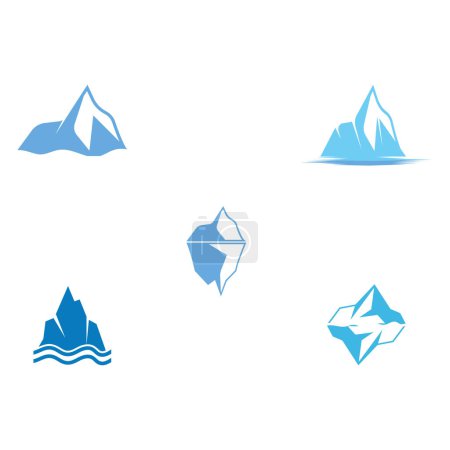 Set Ice berg Logo Modèle vectoriel symbole nature