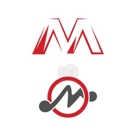 M Carta Logo Plantilla vector ilustración diseño