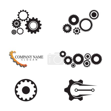 Modèle de logo d'engrenage vectoriel icône illustration design