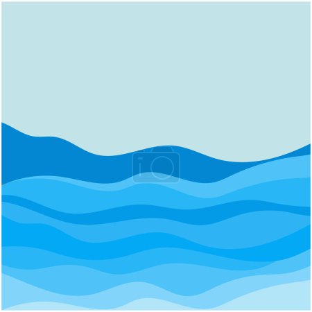 Téléchargez les illustrations : Résumé Illustration vectorielle des vagues d'eau fond de conception - en licence libre de droit