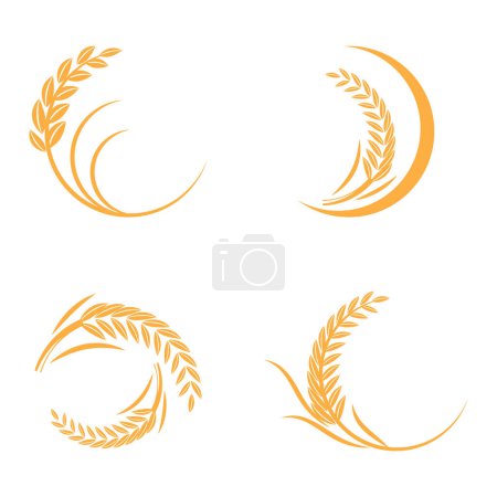 Téléchargez les illustrations : Modèle de logo de blé illustration vectorielle - en licence libre de droit