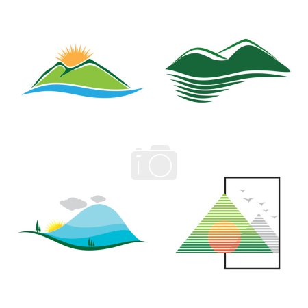 Photo pour Mountain illustration logo vector and symbol design - image libre de droit
