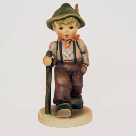 Figura de porcelana Goebel Hummel de Shepherd Boy con Crook. Foto de alta calidad