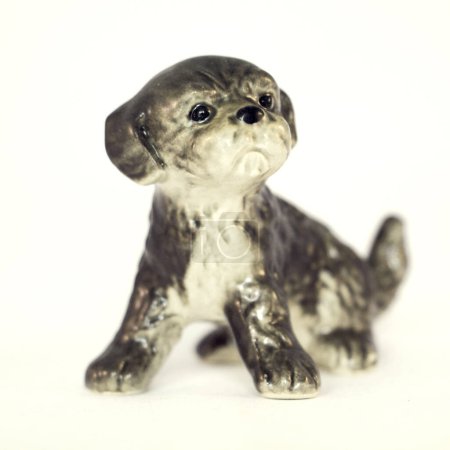  Figura de porcelana de perro Goebel Hummel. Placa de porcelana. Foto de alta calidad