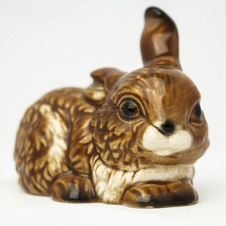 Porcelain Figurine of a Rabbit - German Manufactory Collectible. High quality photo