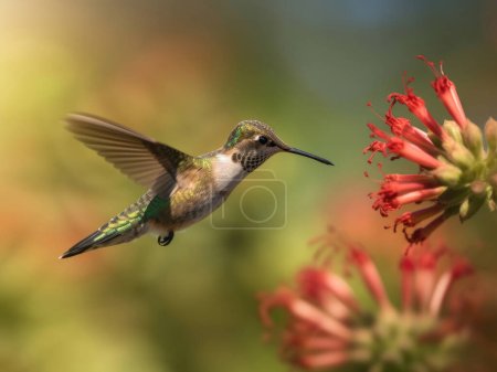 Hummingbird macro shot, maximum depth of field