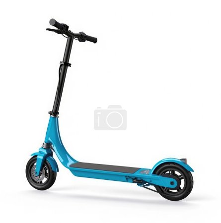 Photo for Blue Electric scooter isolated on a white background - Royalty Free Image