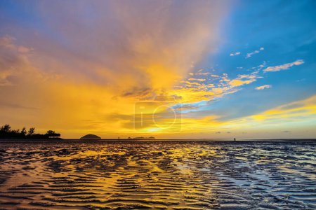 Beautiful sunset at Putatan beach, Sabah Borneo, Malaysia