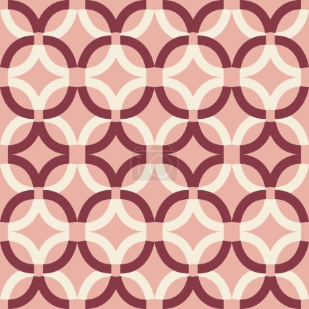 Ilustración de Patrón de estilo moderno de anillos ligados clásicos en tonos rosados pálidos. Diseño de patrones sin costura vectorial para textiles, moda, papel, envases, envolturas y marcas - Imagen libre de derechos