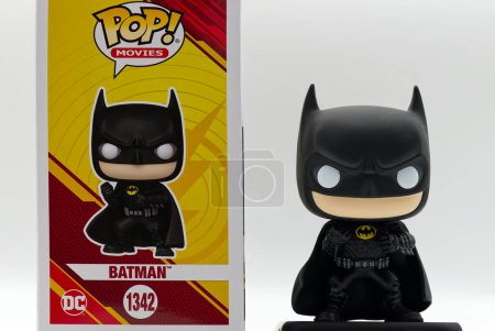 Photo for Bologna - Italy - February x, 2024: Funko Pop vinyl figure of DC superhero Batman from The Flash movie with box - Royalty Free Image