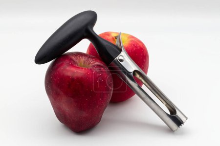 Apple corer. Tool for removing the apple core.