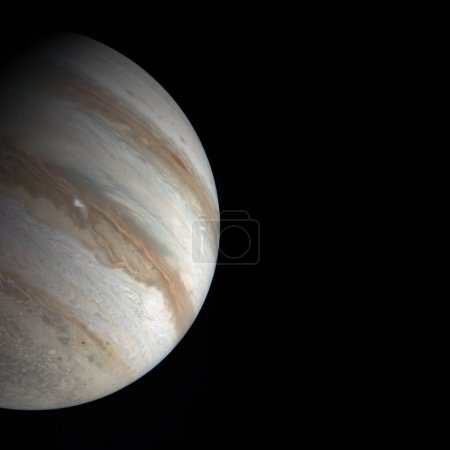 Jupiter. The largest planet of the solar system. Gas giant planet.