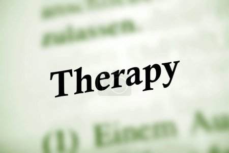 Therapy - black text with green background