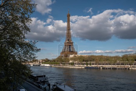 Photo for Parisian landmark standing tall in the sky of Paris - Royalty Free Image