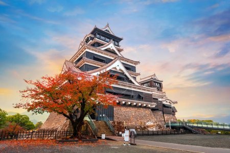 Photo for Kumamoto Castle's history dates to 1467. In 2006, Kumamoto Castle was listed as one of the 100 Fine Castles of Japan by the Japan Castle Foundation - Royalty Free Image