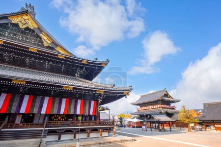 Photo for Kyoto, Japan - March 30 2023: Higashi Honganji temple situated at the center of Kyoto, one of two dominant sub-sects of Shin Buddhism in Japan and abroad - Royalty Free Image