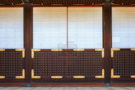 Panneaux de portes japonaises au Palais impérial de Kyoto, Japon