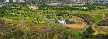 Photo for Breathtaking panorama of Forest Lawn Memorial Park as seen from the heights of the Hollywood Hills. - Royalty Free Image
