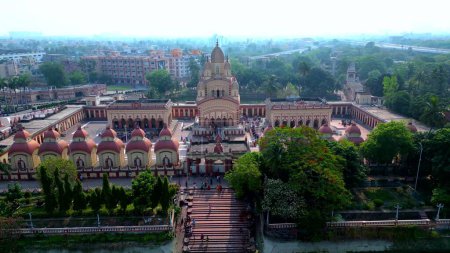 Téléchargez les photos : Vue aérienne du temple Dakshineswar Kali - en image libre de droit