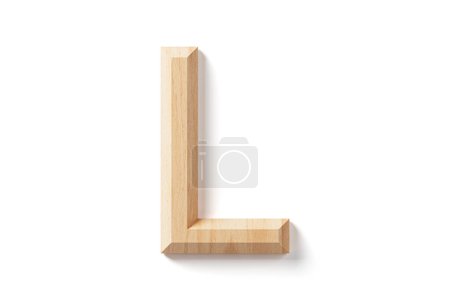 Foto de Cartas de madera. 3d ilustración del alfabeto de madera aislado sobre fondo blanco - Imagen libre de derechos