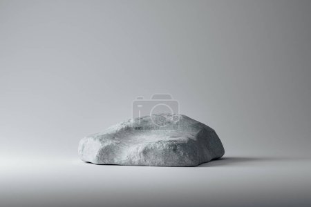 Piédestal de présentation 3d en pierre blanche naturelle. 3d rendu de maquette de podium de présentation à des fins d'affichage ou de publicité