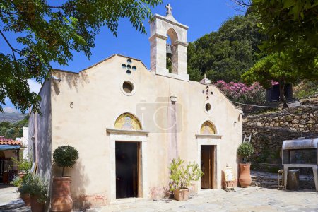 Photo for THE CRETE ISLAND, GREECE - MAY, 24, 2018: The Monastery of Saint Panteleimon - Royalty Free Image