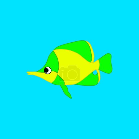 Illustration for The coral reef fish on the light blue background - Royalty Free Image