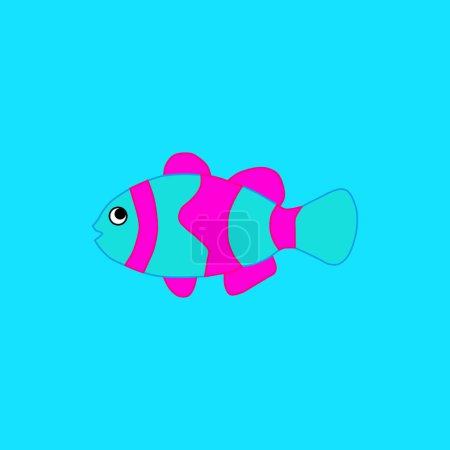 Illustration for The coral reef fish on the light blue background - Royalty Free Image