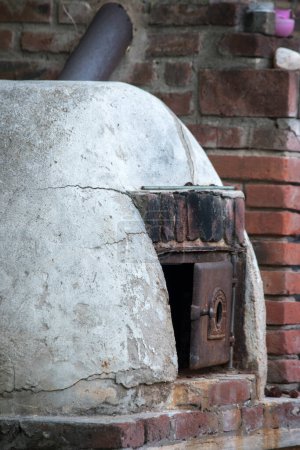 Closeup of an old clay oven