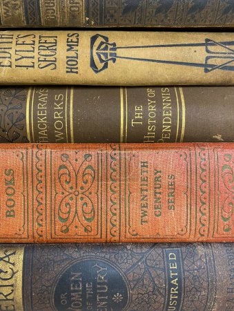 Photo for Stack of Ornate Vintage Books - Royalty Free Image