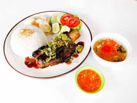 Photo for Rice and grilled ribs - Royalty Free Image
