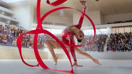 Photo for Rhythmic gymnast in professional arena - Royalty Free Image