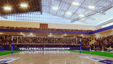 Photo for Volleyball stadium. Render 3D. Illustration. - Royalty Free Image