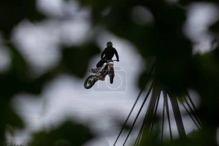 Photo for FMX rider performing a dangerous trick - Royalty Free Image