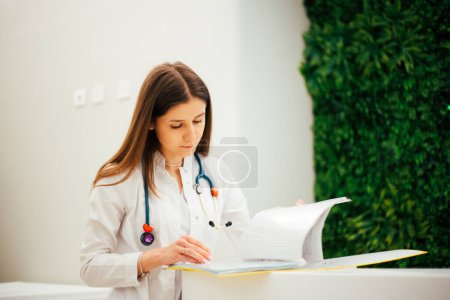 Photo for Female pediatrician doctor posing in hospital - Royalty Free Image